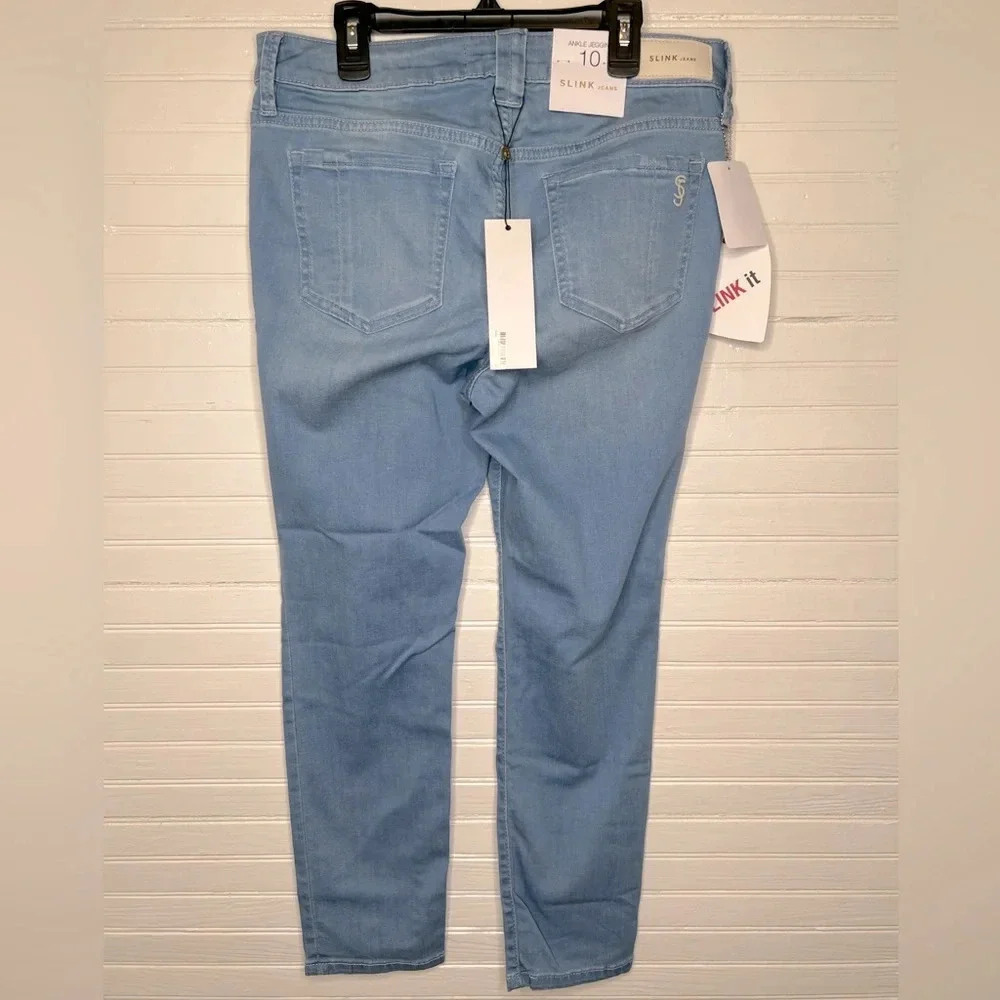 ⭐️SLINK Women's Curvy Ankle Jegging Jeans Size 10 Light Blue Denim - Picture 3 of 12